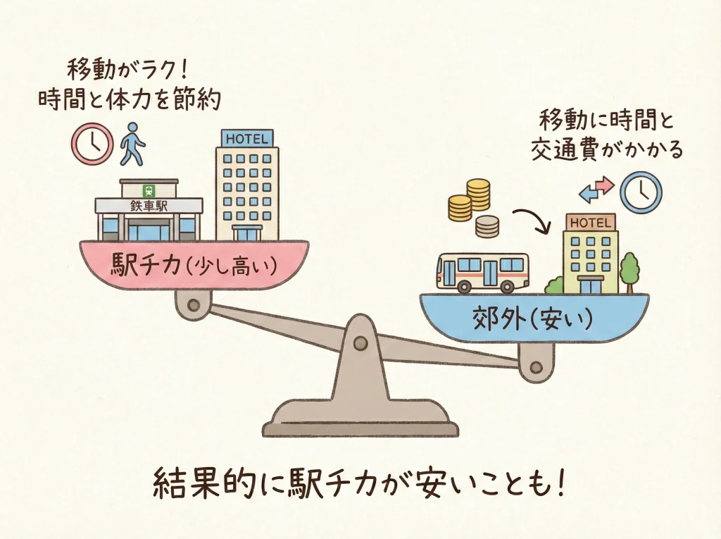 ビジネスホテル相場とアクセス