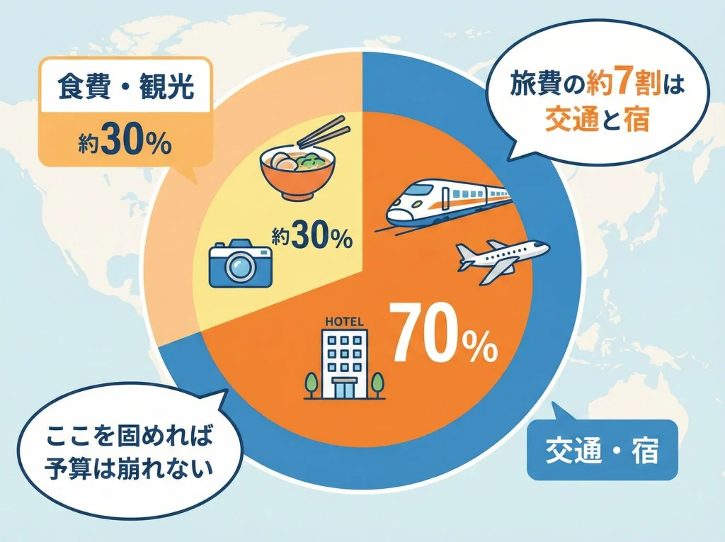 費用内訳は交通と宿泊
