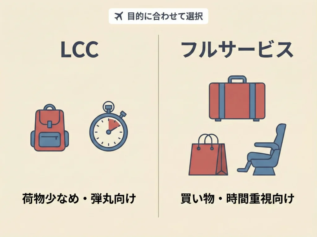 LCCとフルサービス比較