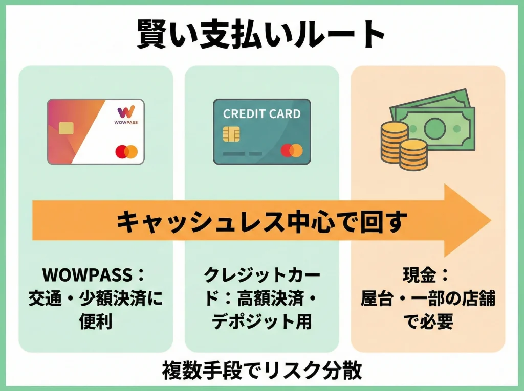 両替とWOWPASSとクレジットカード