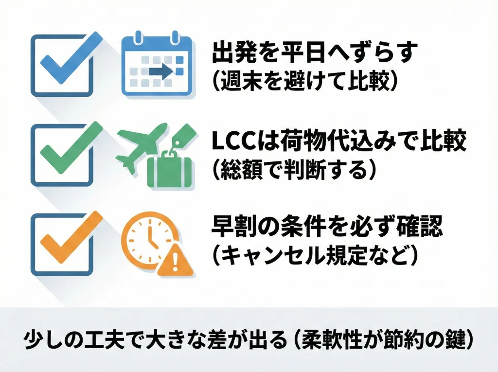 LCC・早割で航空券節約