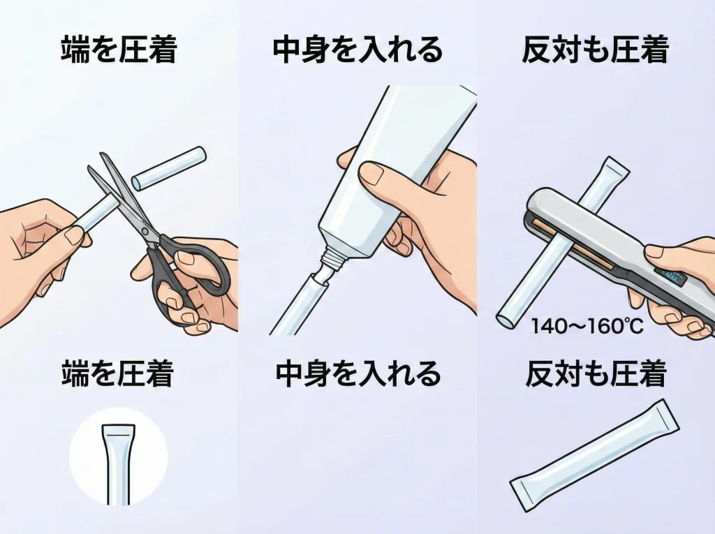 ストロー小分けの作り方