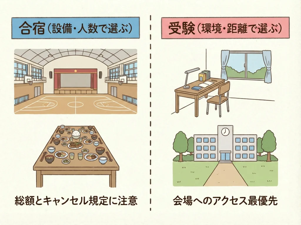 合宿・受験シーズンの相場