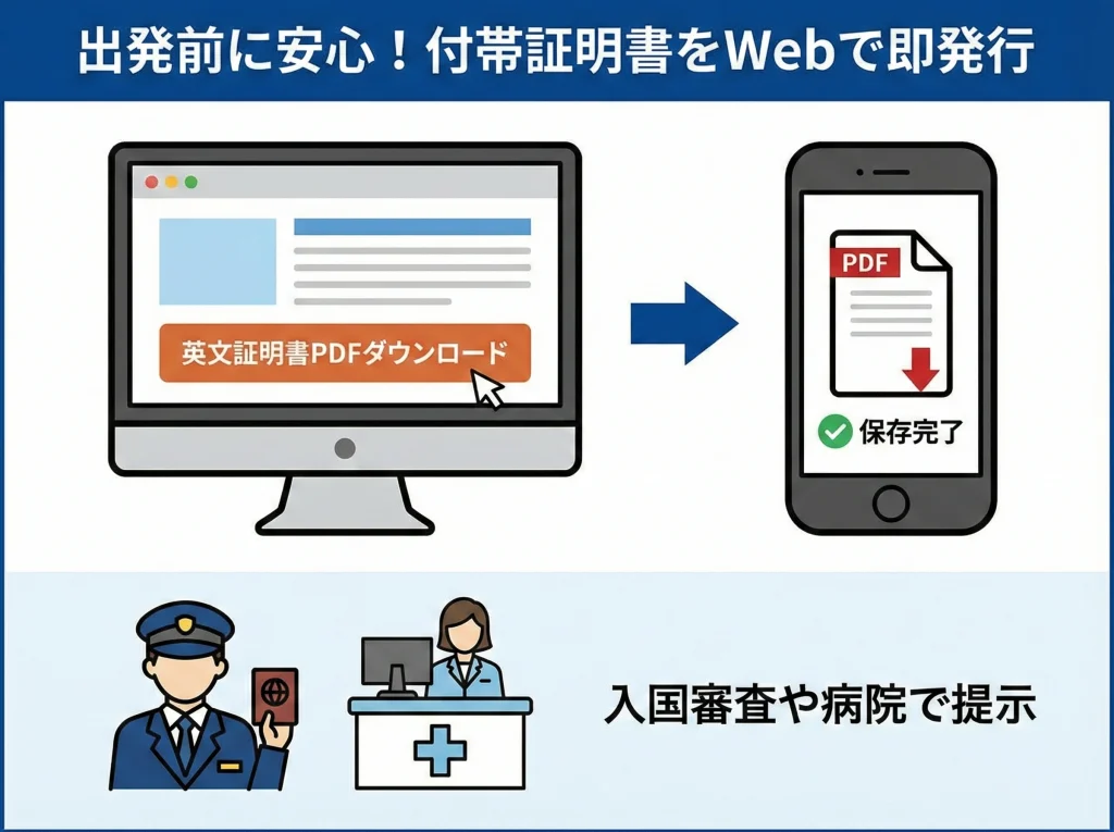 付帯証明書PDFの発行