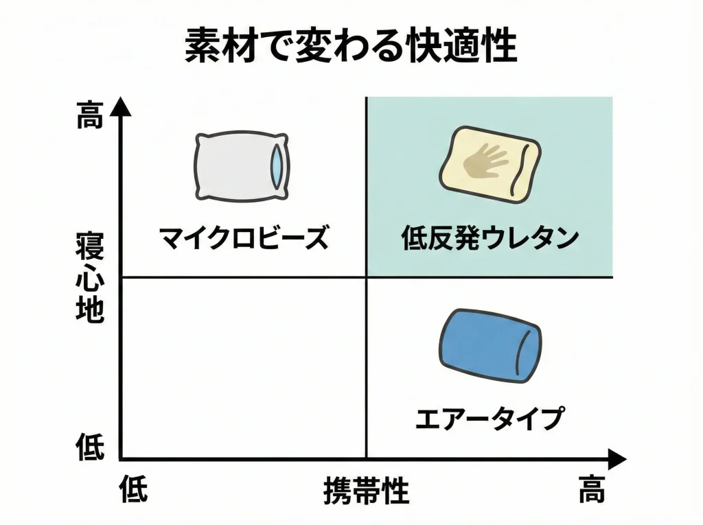 トラベルピロー素材比較