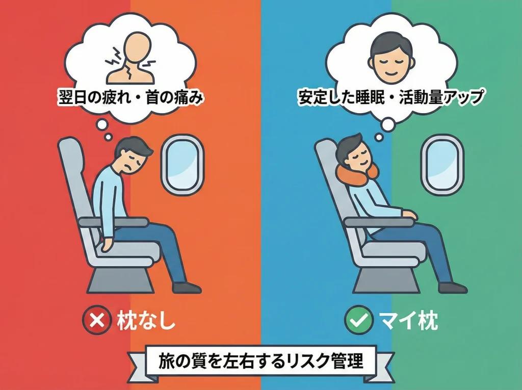 旅行枕持参のメリット