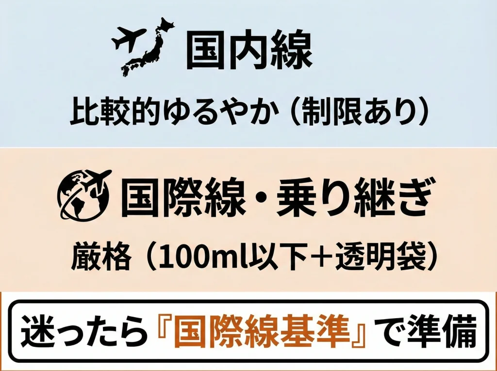 国内線と国際線の違い