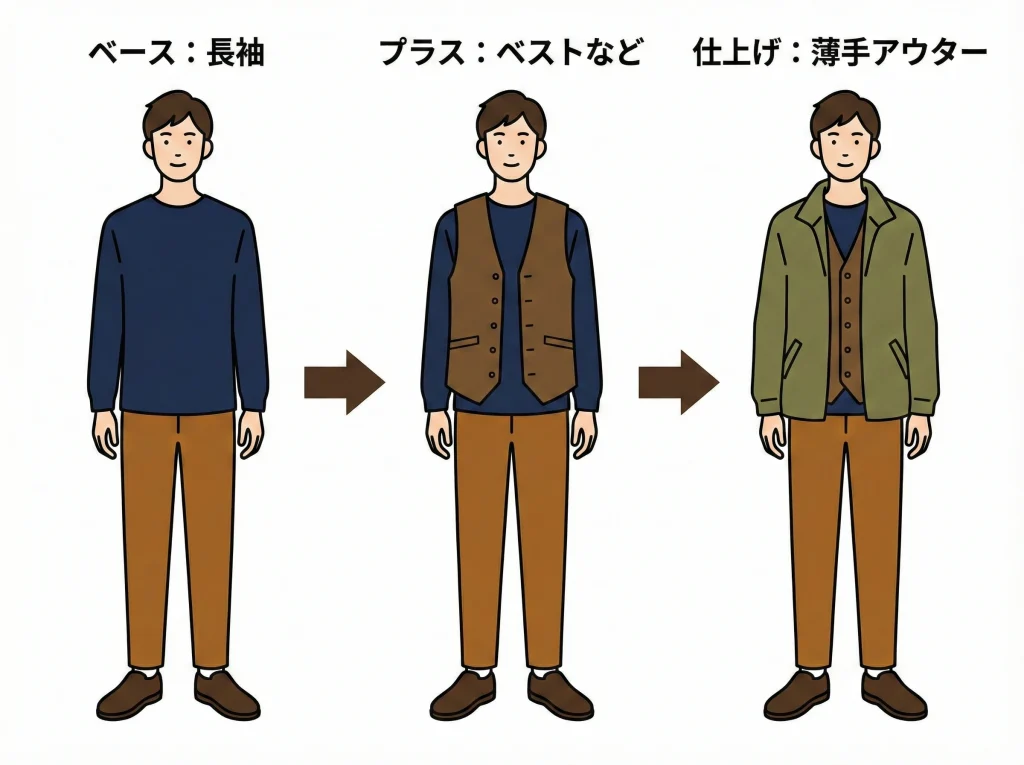 秋の9月10月は重ね着