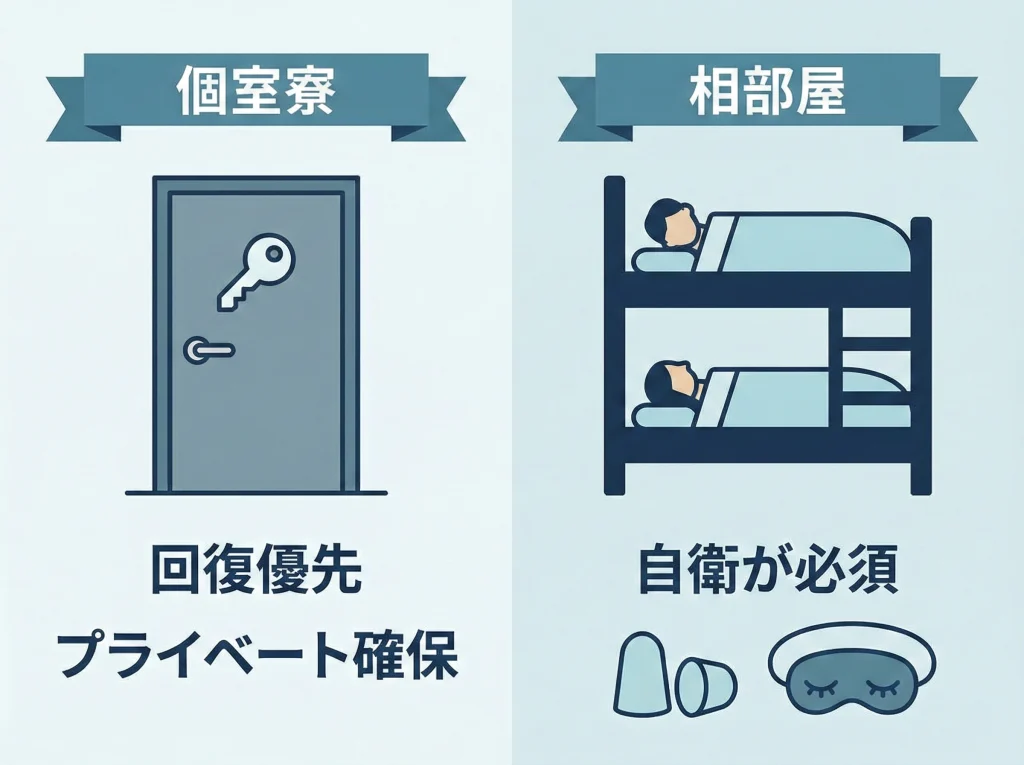 個室寮・相部屋・客室寮
