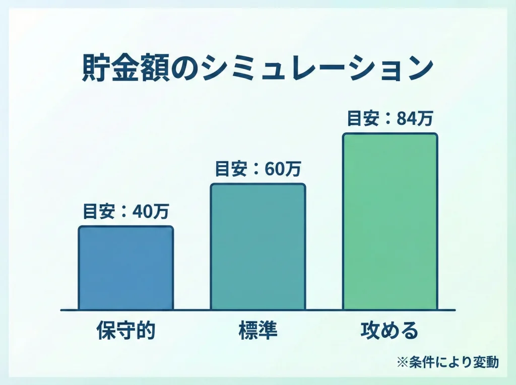 3ヶ月で84万円の目安