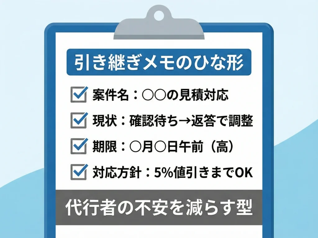 引き継ぎで不在を減らす