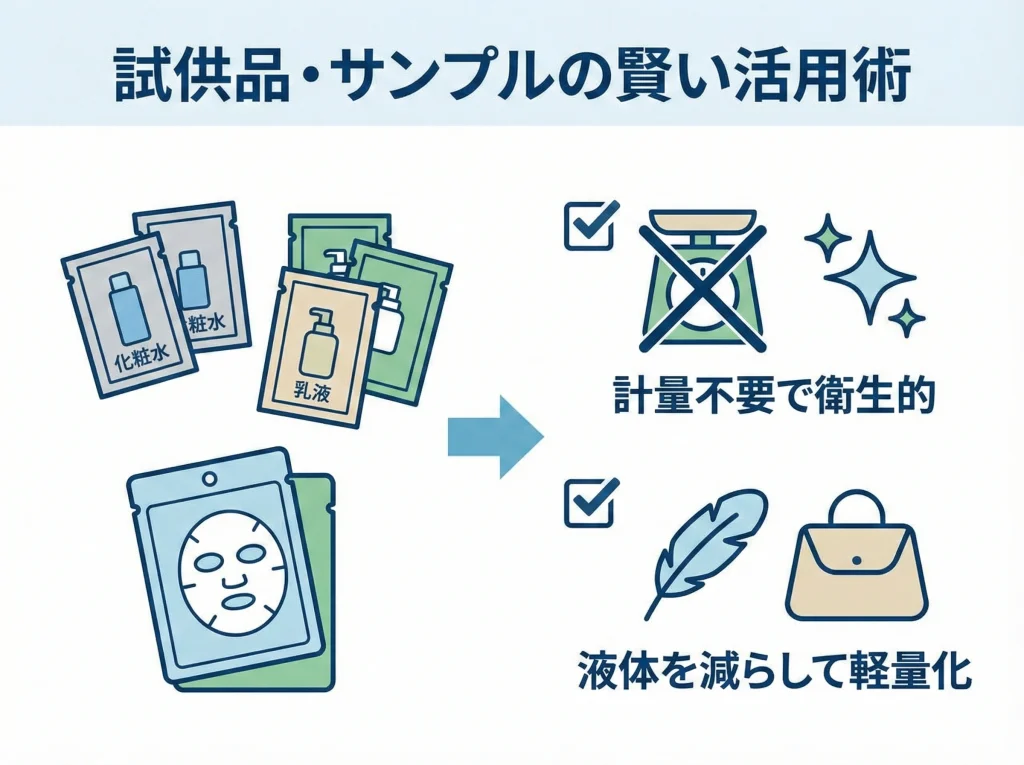 試供品・サンプルで荷物減