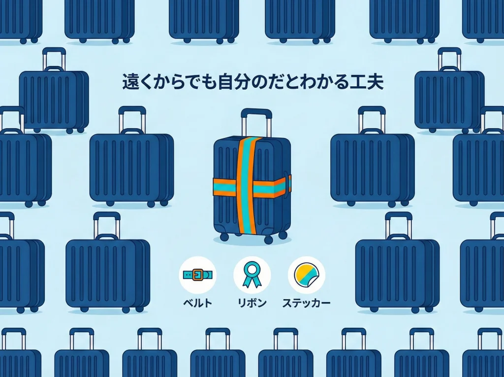 目印にスーツケースベルト