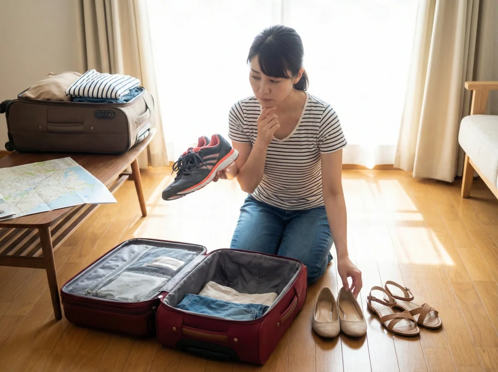 旅行の靴は何足が基本？