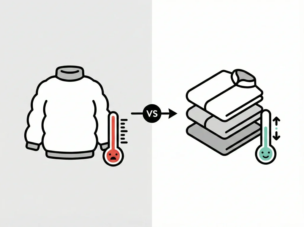 冬は重ね着で温度調整