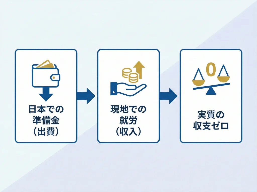 実質0円ゼロ留学仕組み