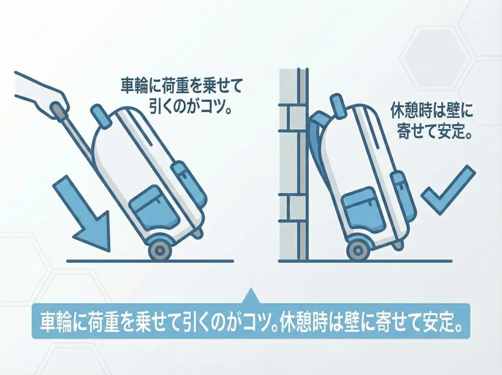 自立しない・蛇行の対策