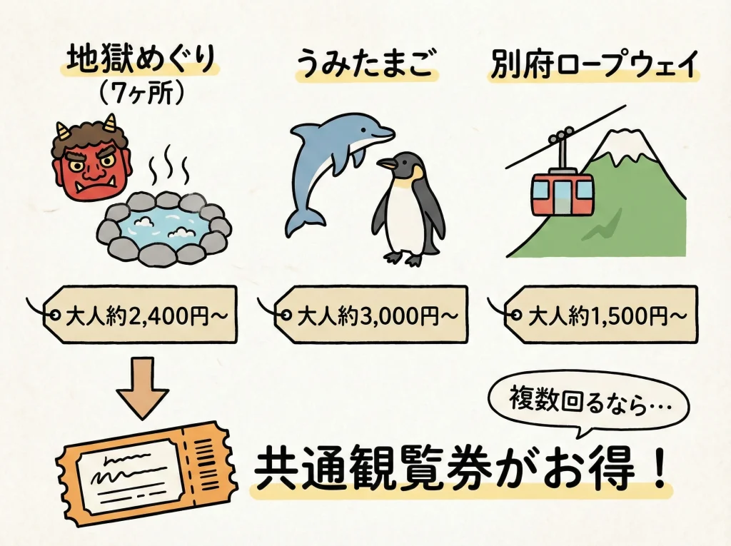 観光費は地獄めぐり等