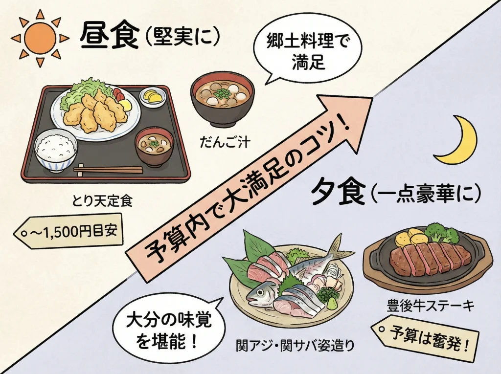 グルメはとり天・関サバ