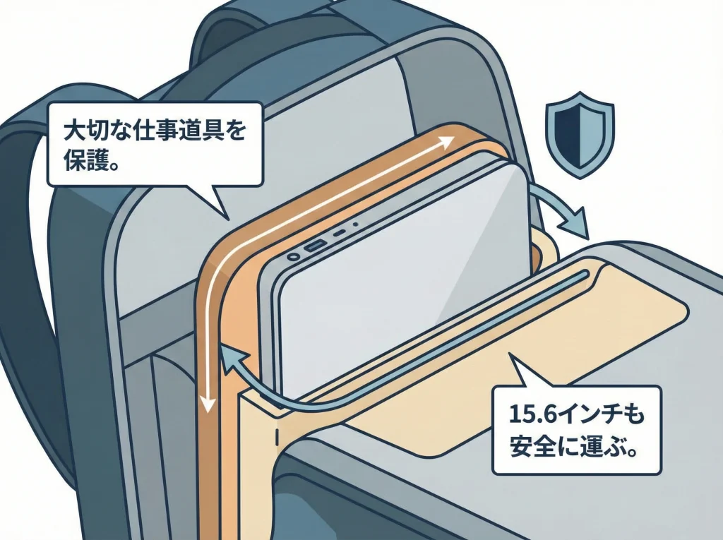 PC収納15.6インチ対応