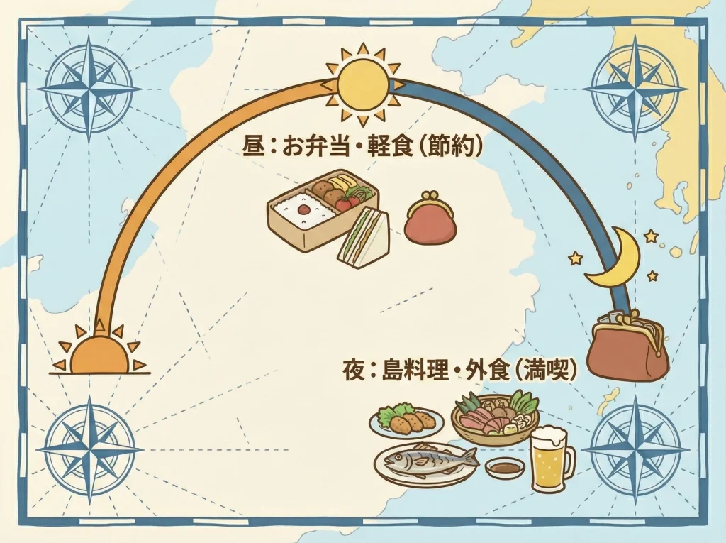 素泊まりと外食の食費