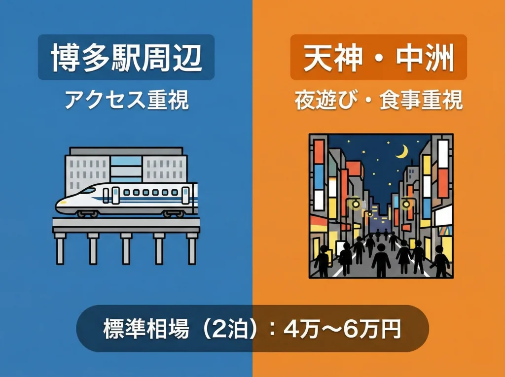 ホテル代の相場と博多天神