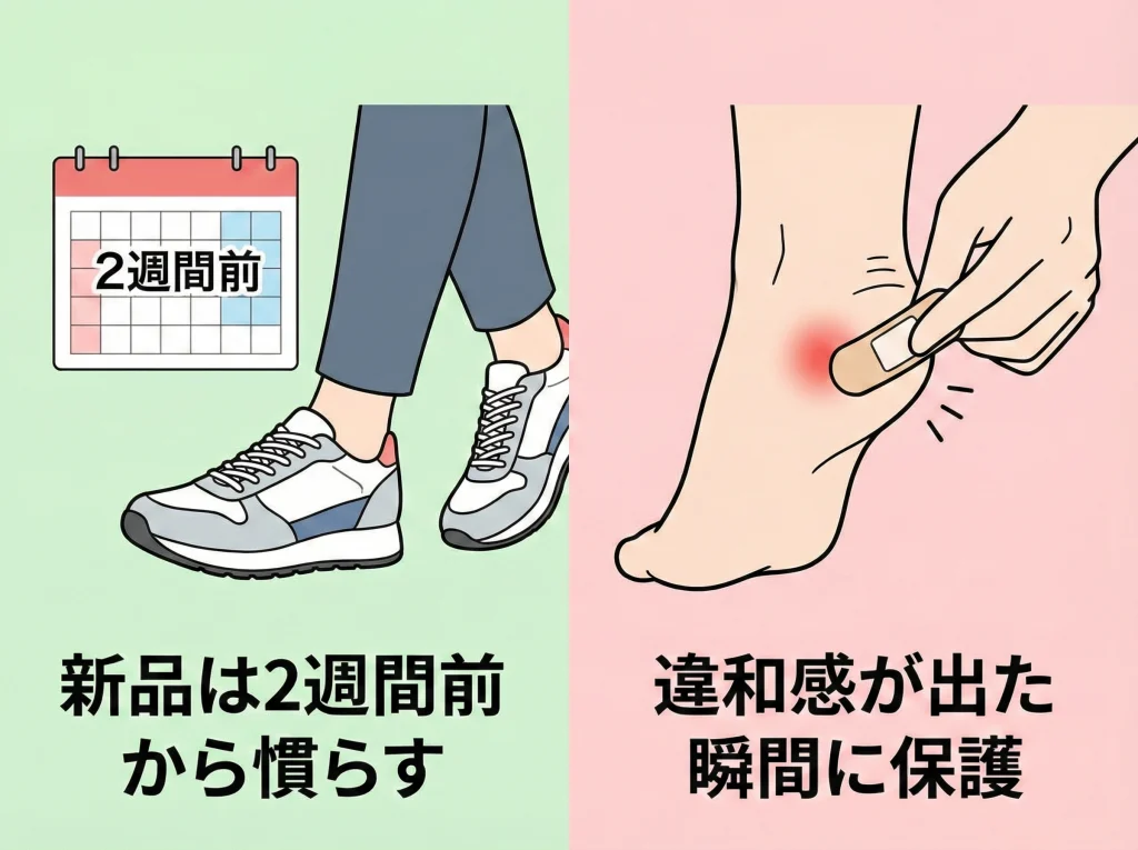 靴ずれ対策と応急処置