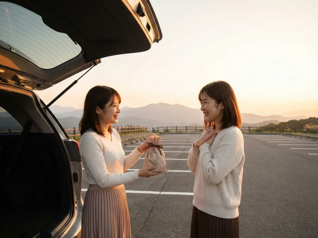 旅行の運転へのお礼で関係維持