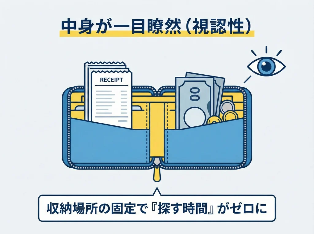 レシート整理はL字財布