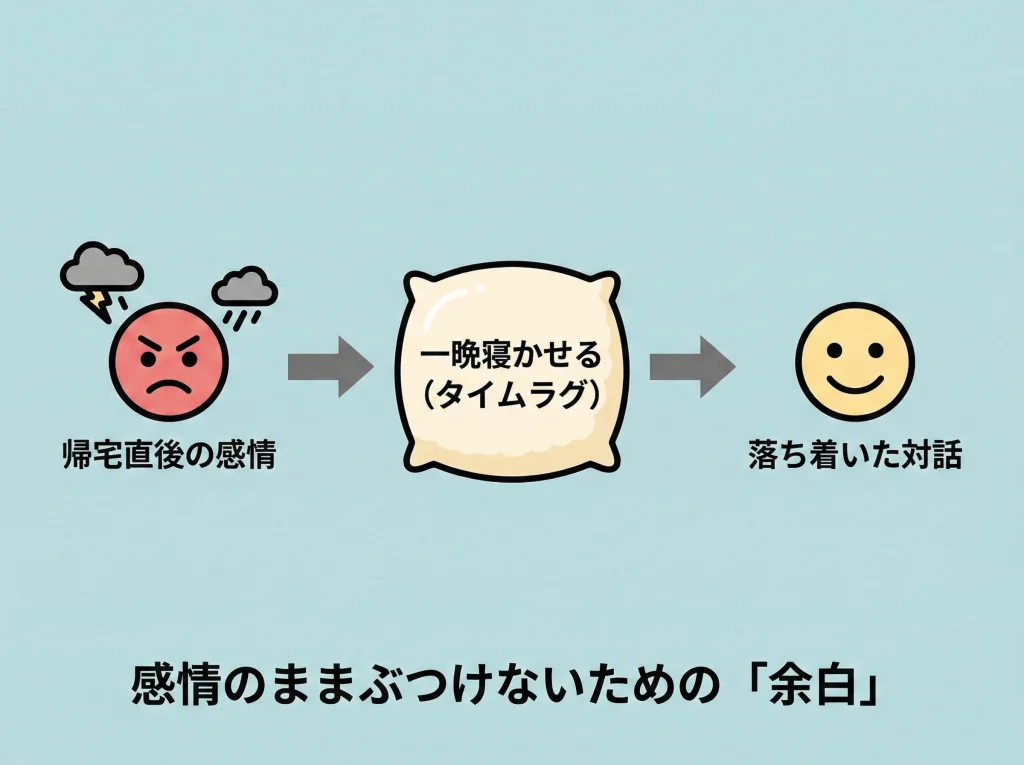 帰宅後の不信感と喧嘩