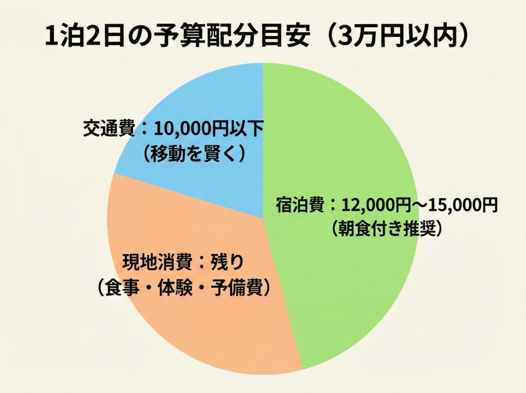 1泊2日3万円以内の内訳