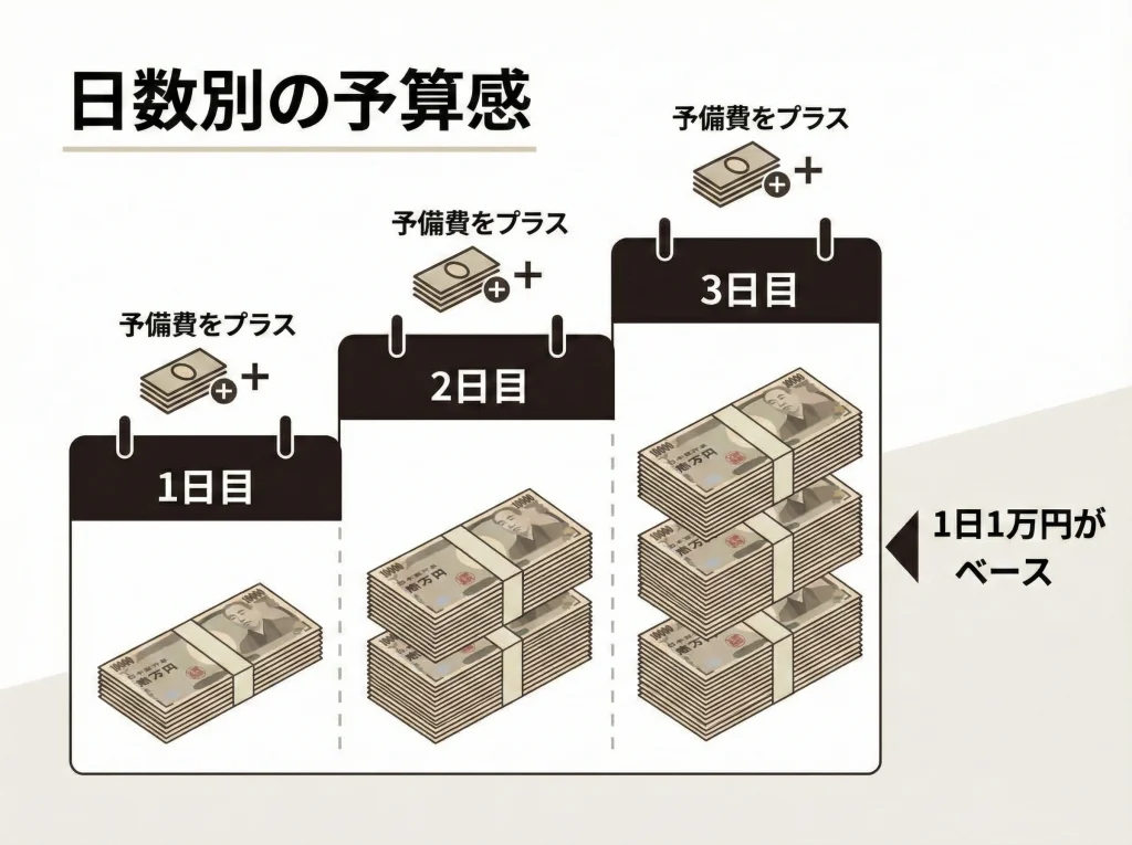 1泊2日・2泊3日の現金