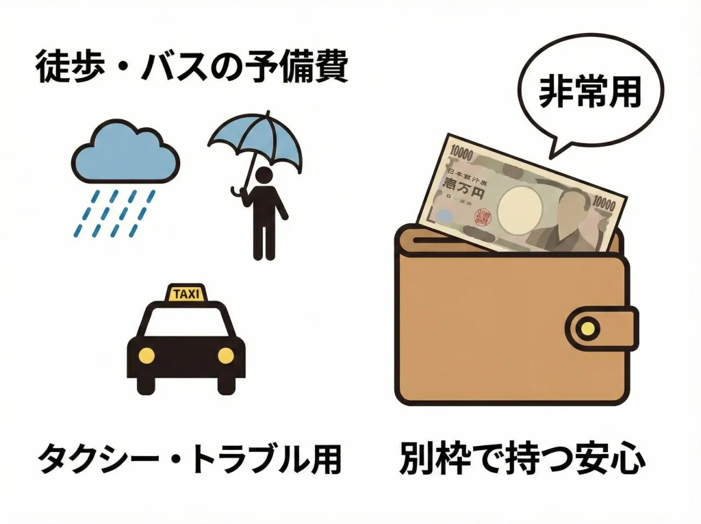 車なし旅行の追加出費