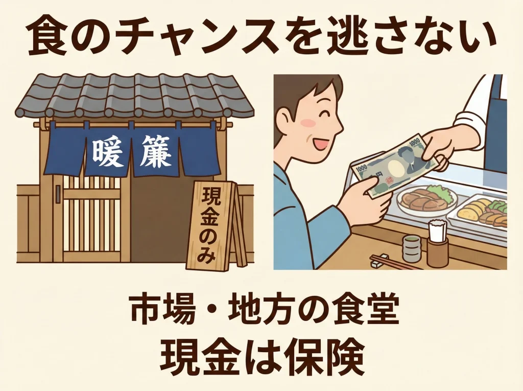 地方の個人店などは現金のみ