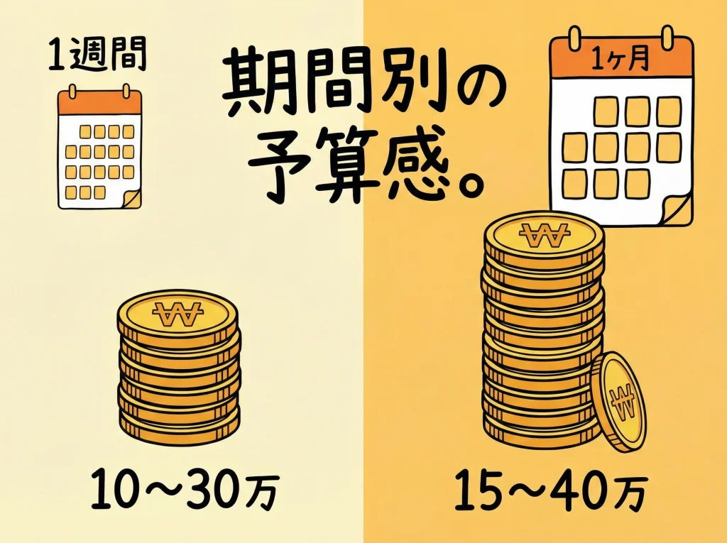 費用相場1週間〜1ヶ月