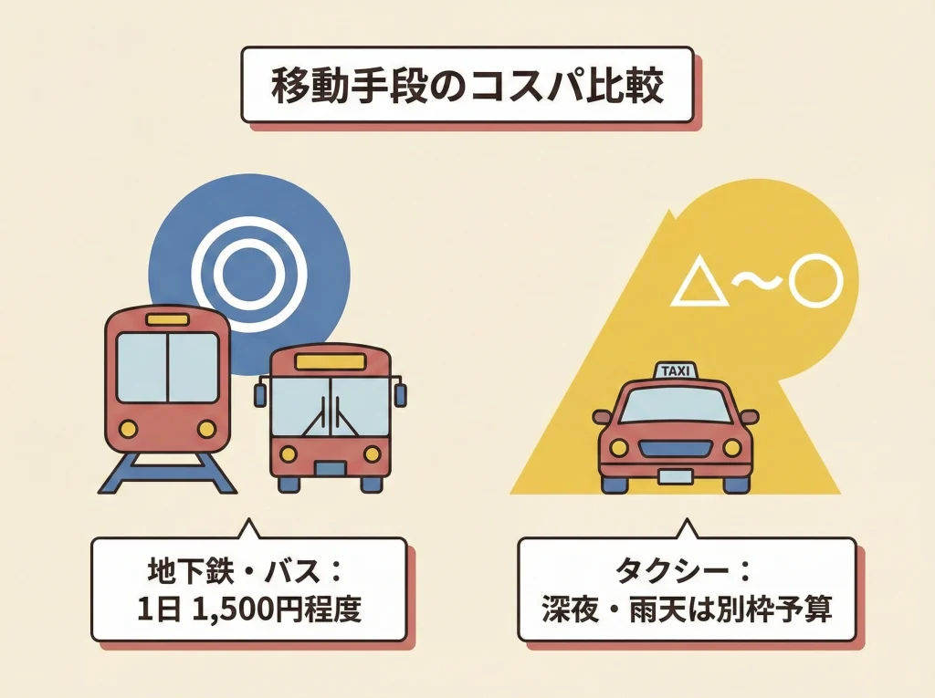 地下鉄運賃とタクシー