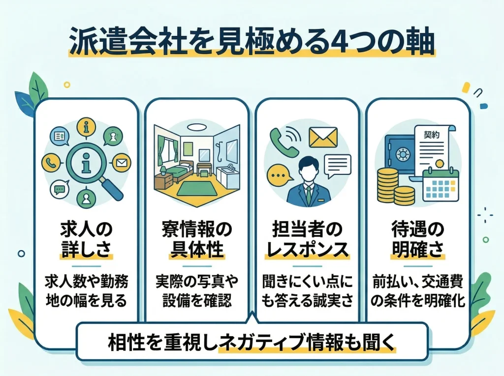 おすすめ派遣会社の比較軸