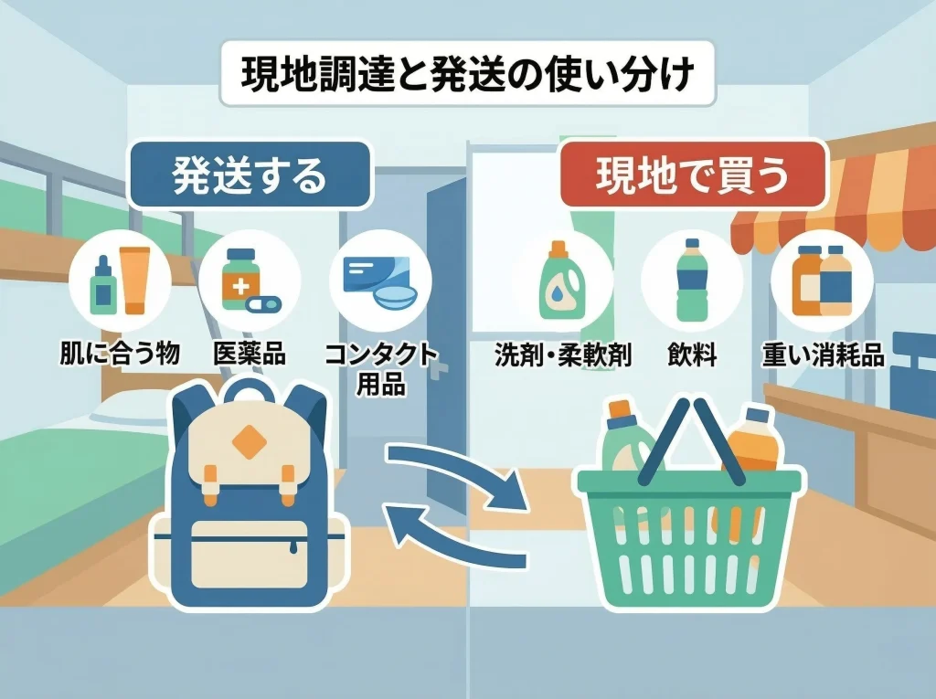 現地調達する日用品