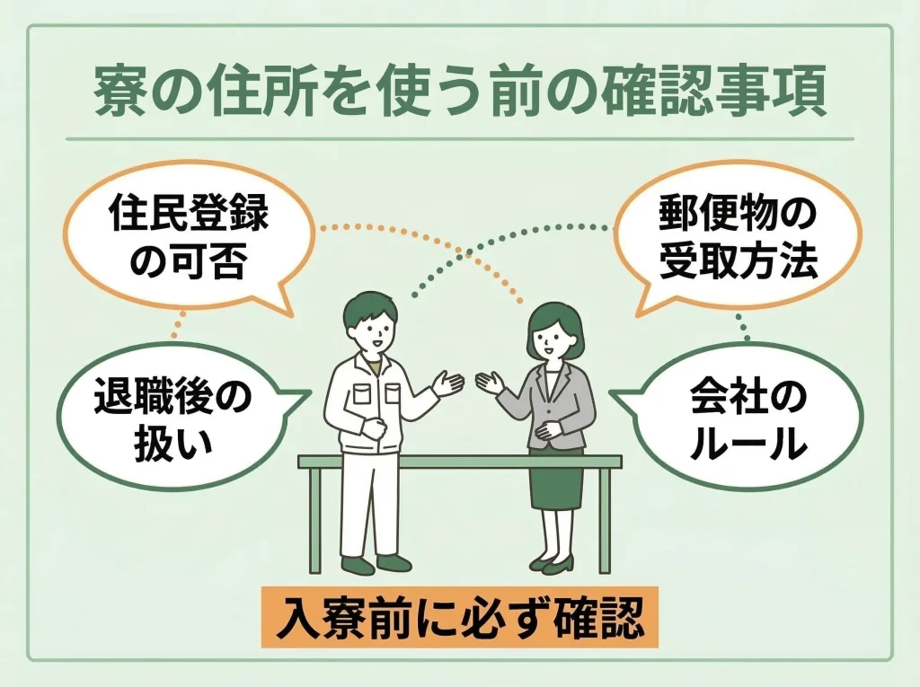 寮の住所登録と派遣会社