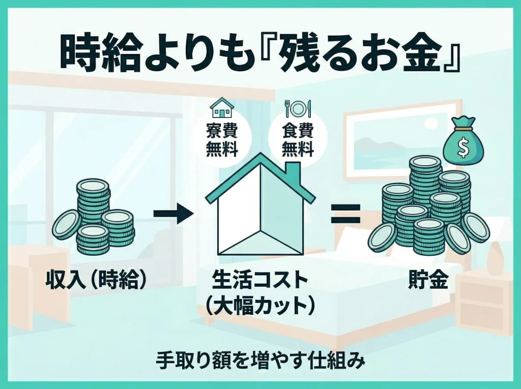 時給と貯金のしやすさ