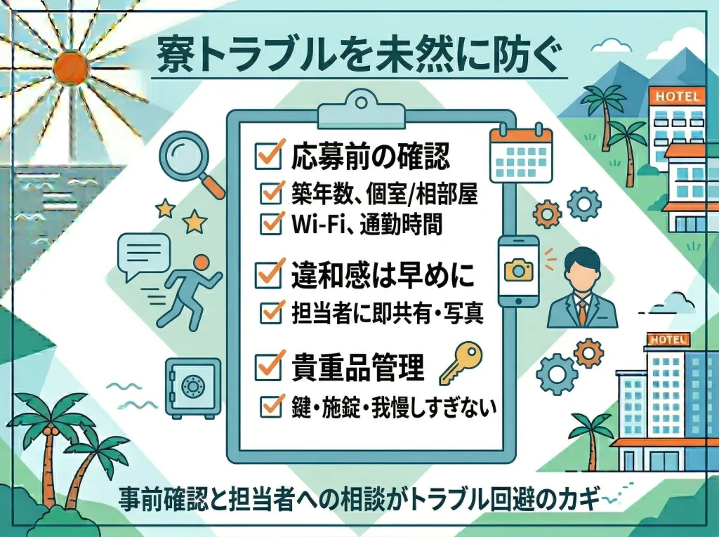 寮トラブルの回避方法