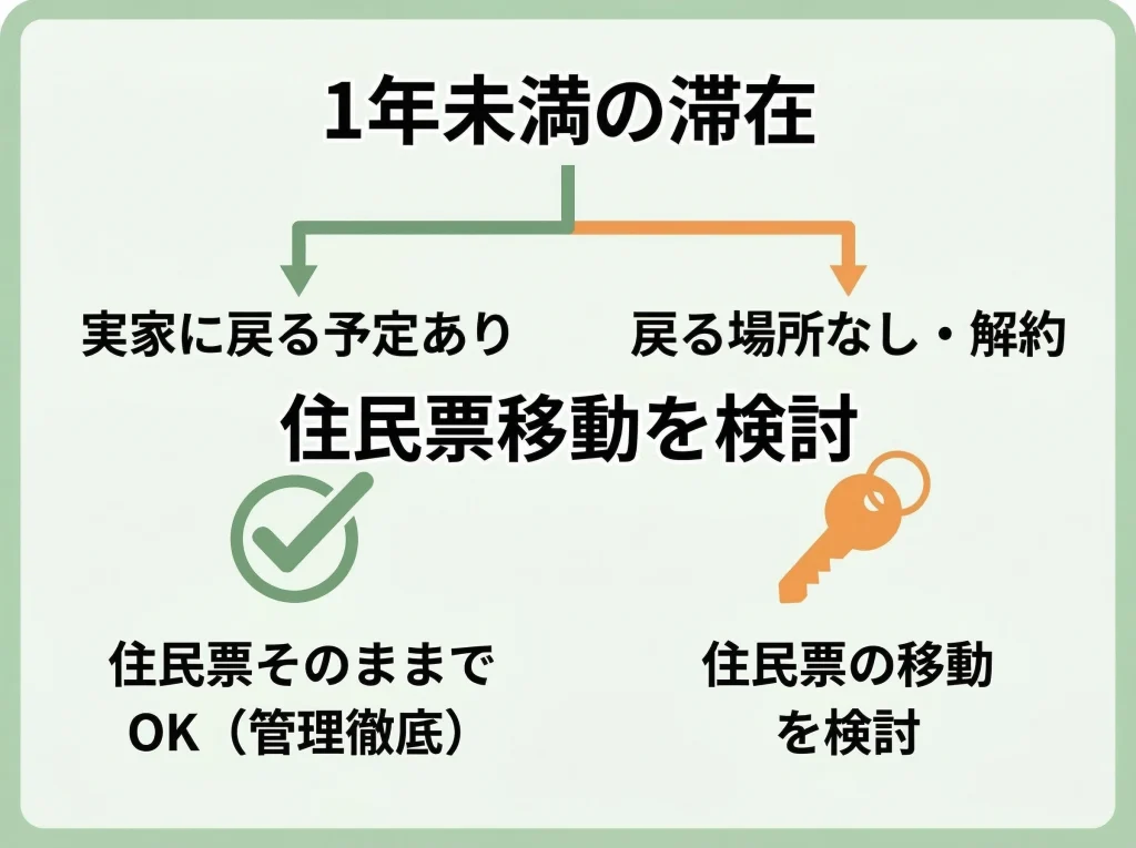 1年未満の住所変更目安
