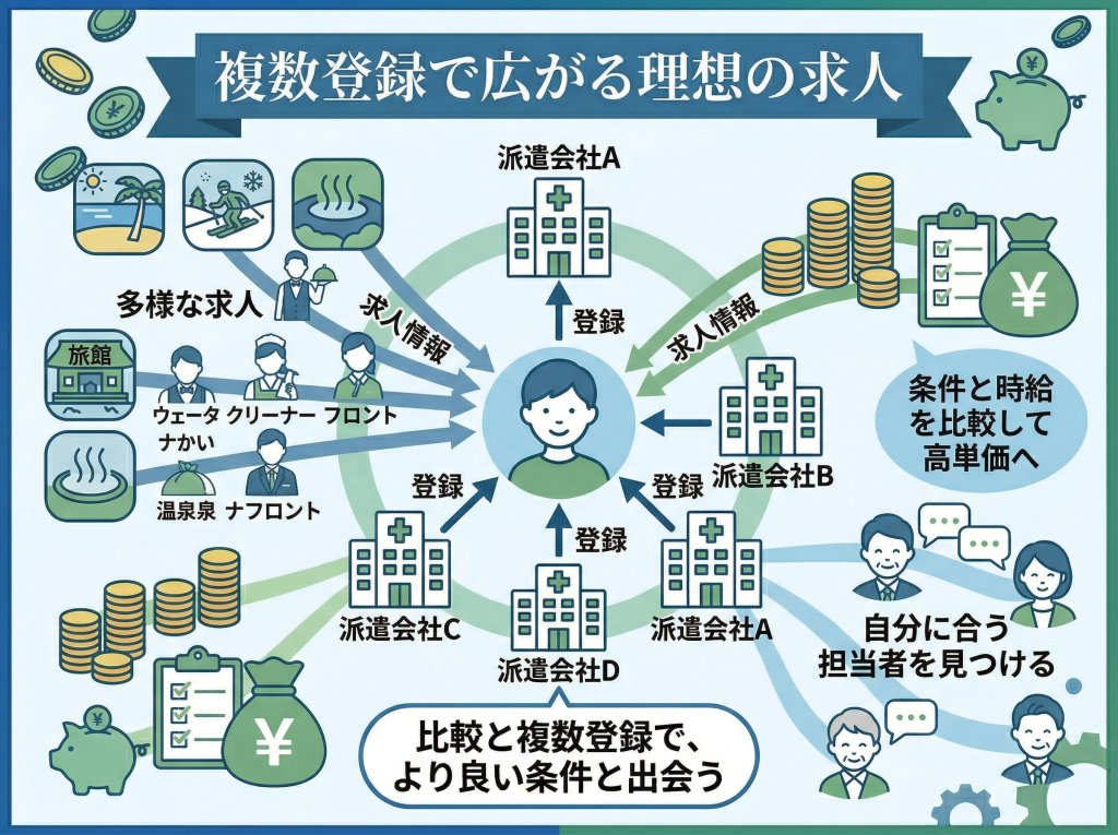 派遣会社の比較と複数登録の重要性