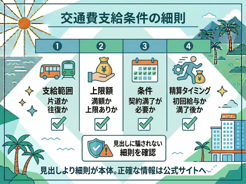 交通費支給の確認項目