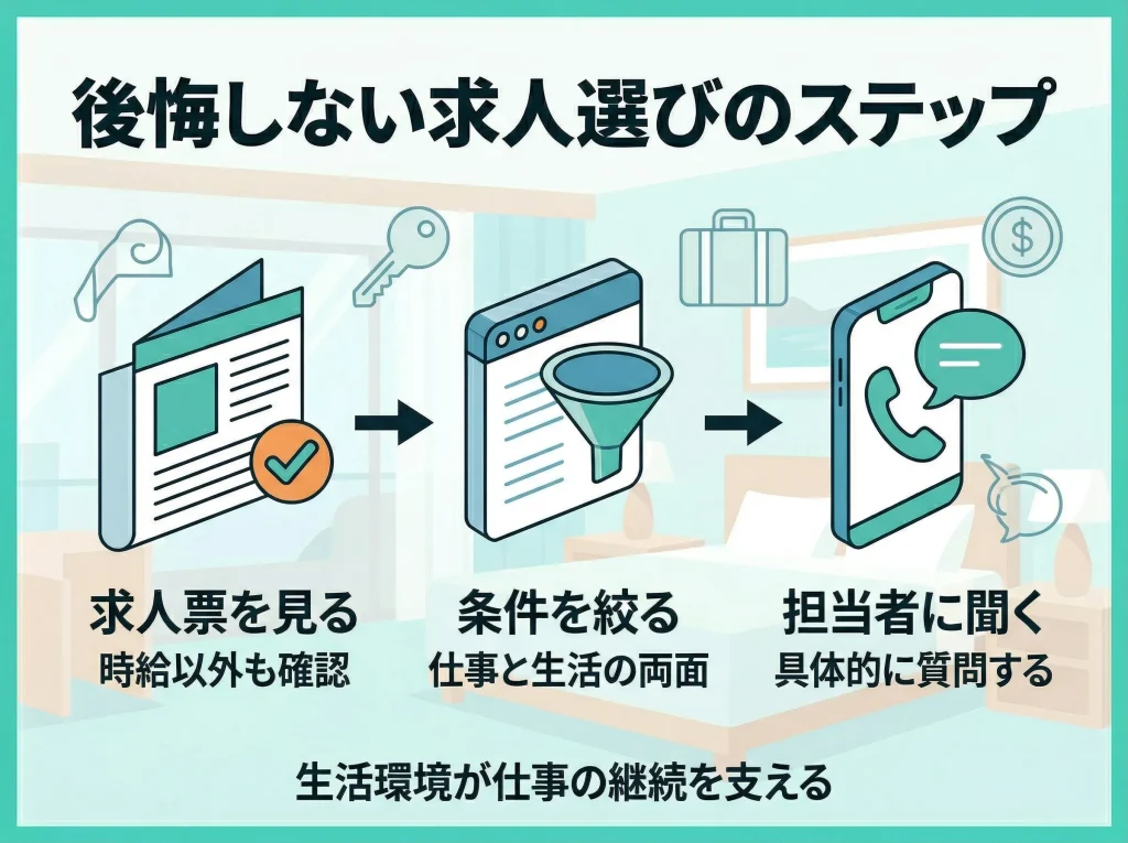 求人選びと寮の確認点