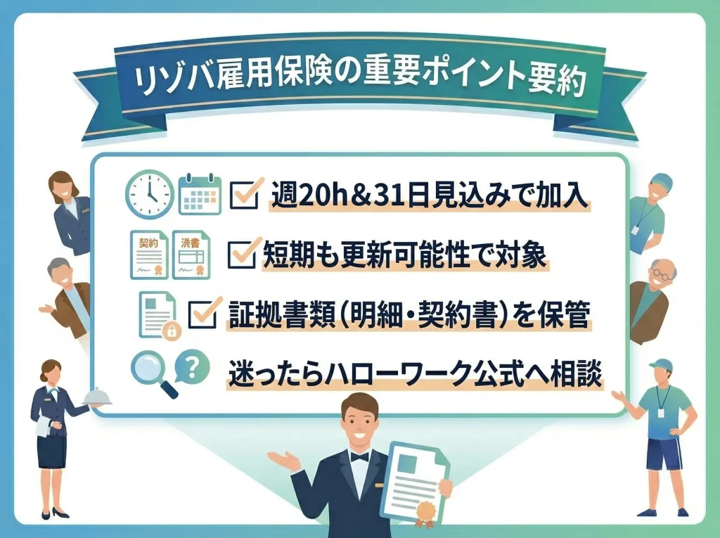 リゾートバイトの雇用保険まとめ