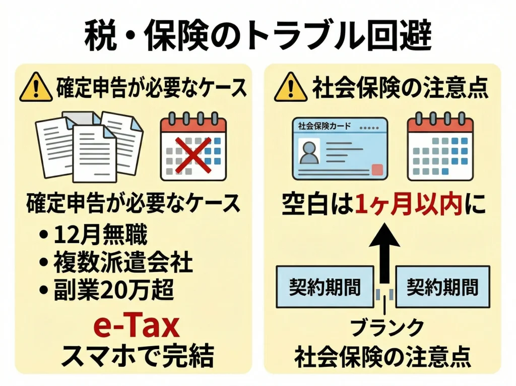 社会保険や確定申告の手続きと注意点
