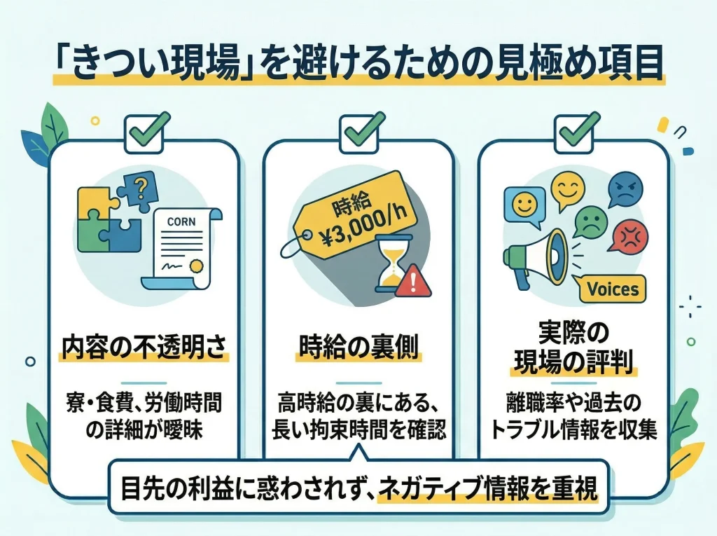 きつい職場を避ける見分け方