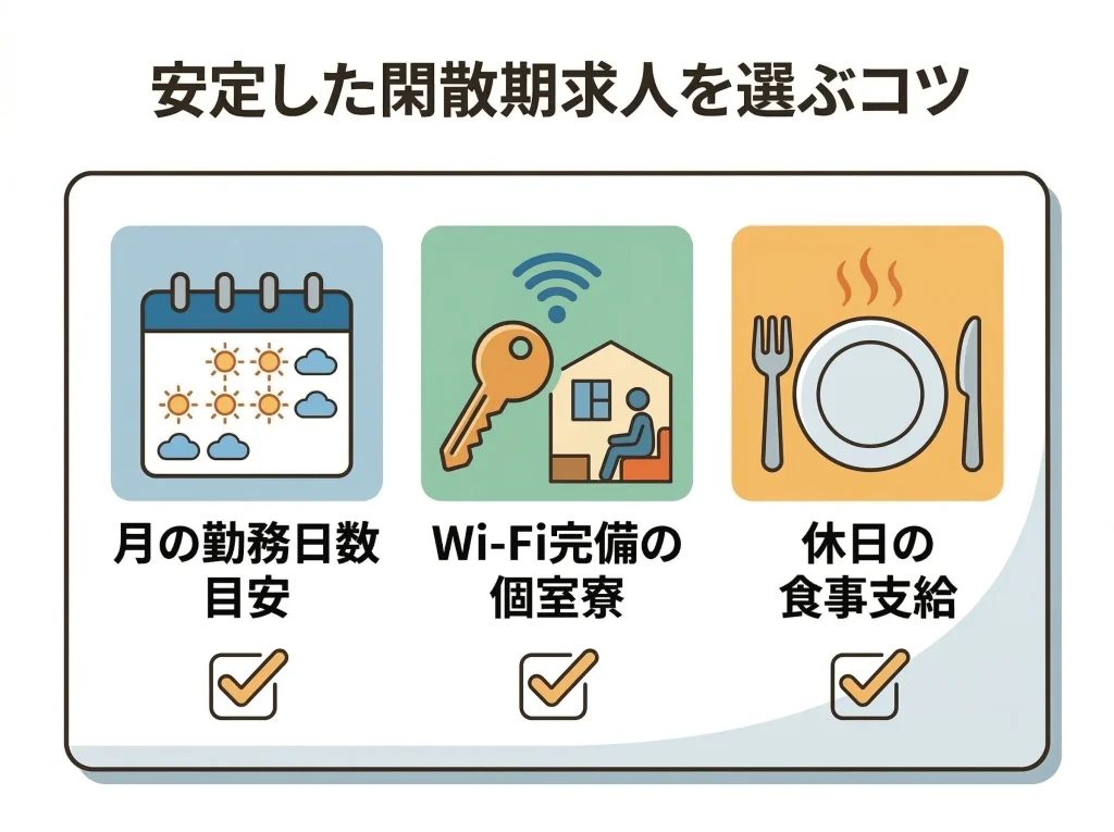 閑散期求人の探し方