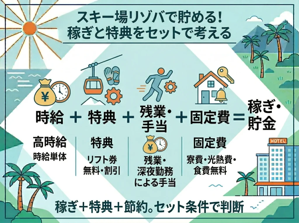 スキー場求人の稼ぎ方